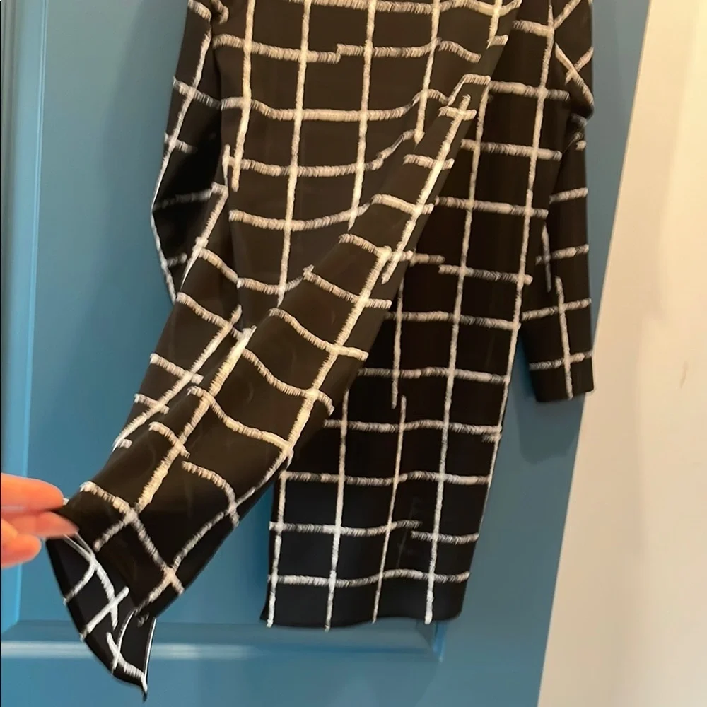 SYMPLI Stylish Black and White Checkered Tunic - Picture 6 of 7